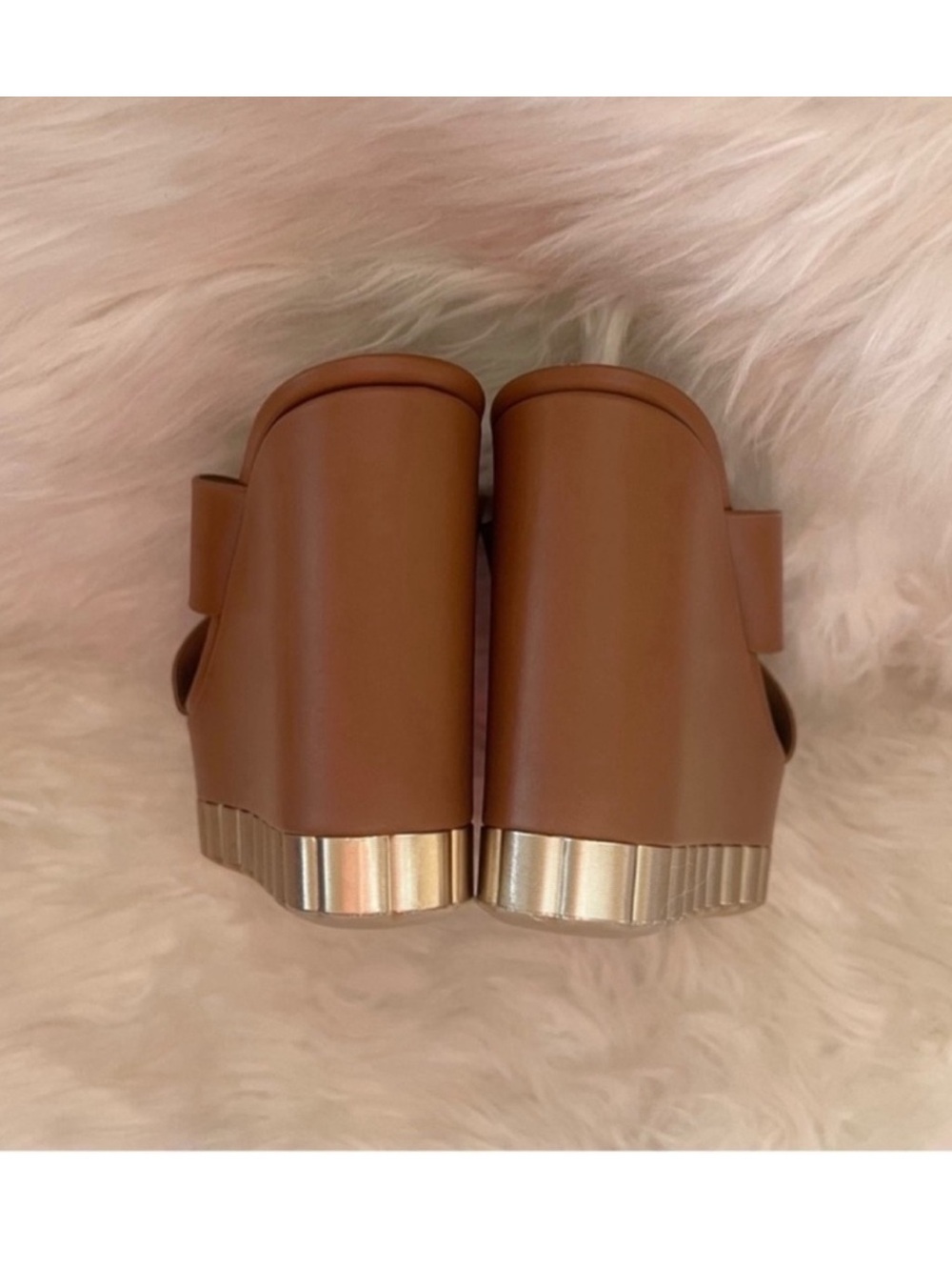 New! Salvatore Ferragamo Nicosia Brown Leather Platform Wedge Sandals - Picture 9 of 11